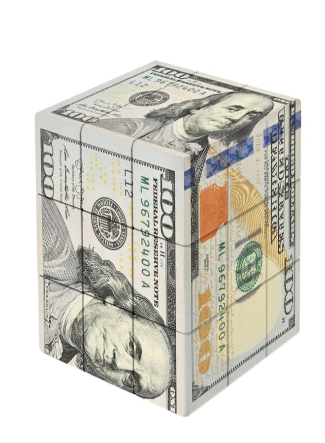 Kugoa Hundred Dollar Cube 3x3 Magic Cube US $100 Bill Pattern Money Design Speed Cube Puzzle, Brain Teaser Puzzle Toys for Child Adults - Image 1